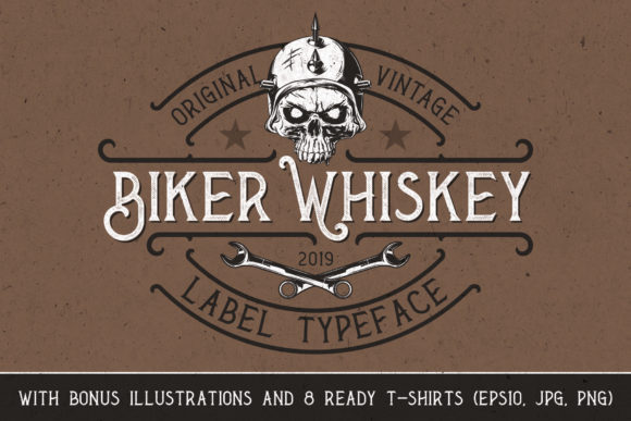 Biker Whiskey: The Vintage Display Font That Elevates Your Handmade Shop